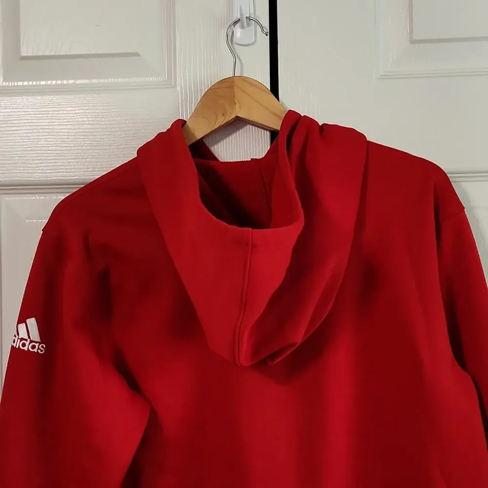 Adidas‎ Men's Tech Fleece Red & White Hoddie Size SM Athleisure Gorpcore Casual